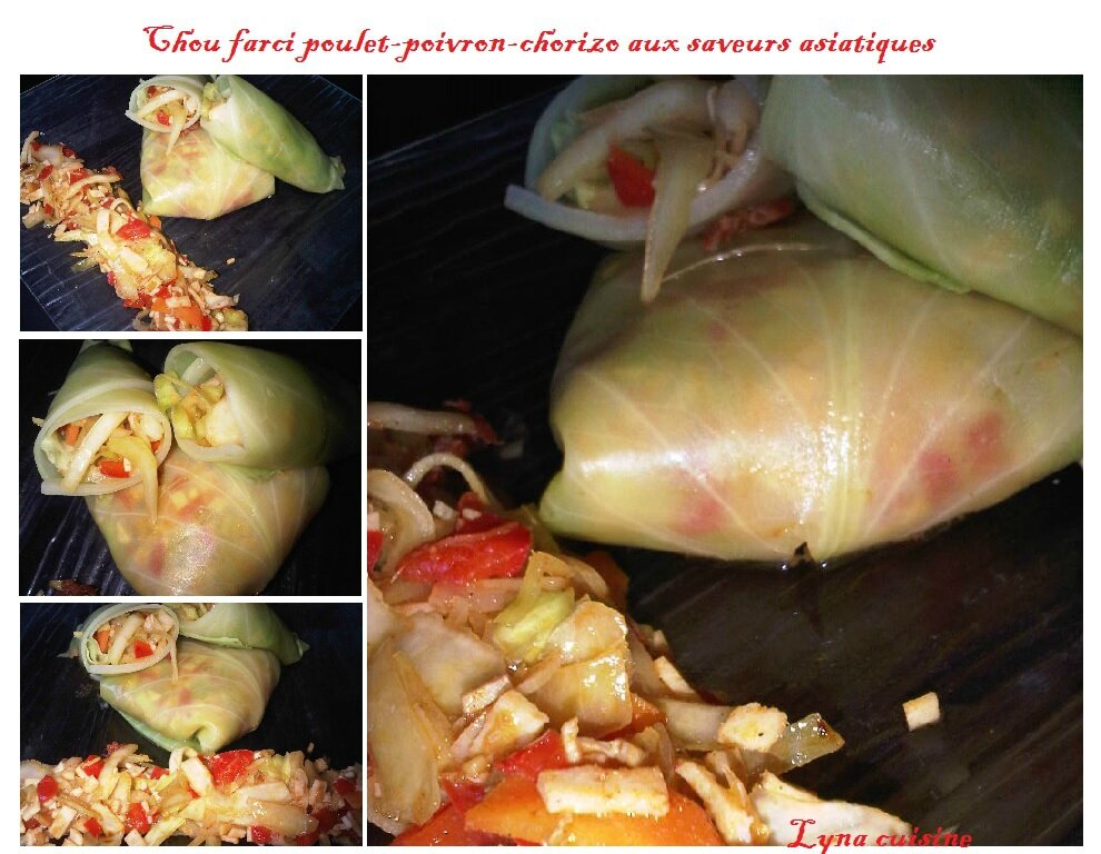 Chou farci poulet poivrons chorizo aux saveurs asiatiques lyna ...