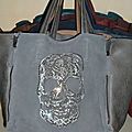 v) Sac Cabas 'Daim & Strass' / Shoulder &Tote bag