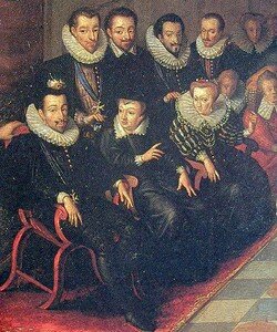 Henri III et Catherine de Médicis, extrait du bal de noce du duc de Joyeuse