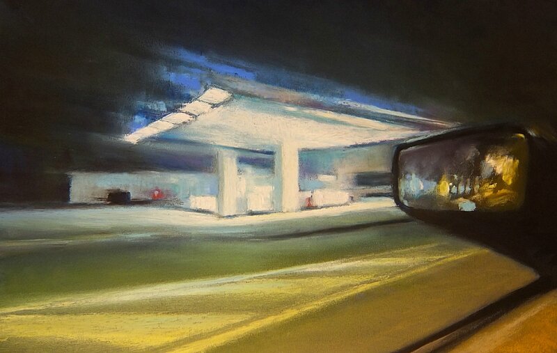 K nowhere 45, dec 2015, pastel à l'huile, 48 x 32 cm