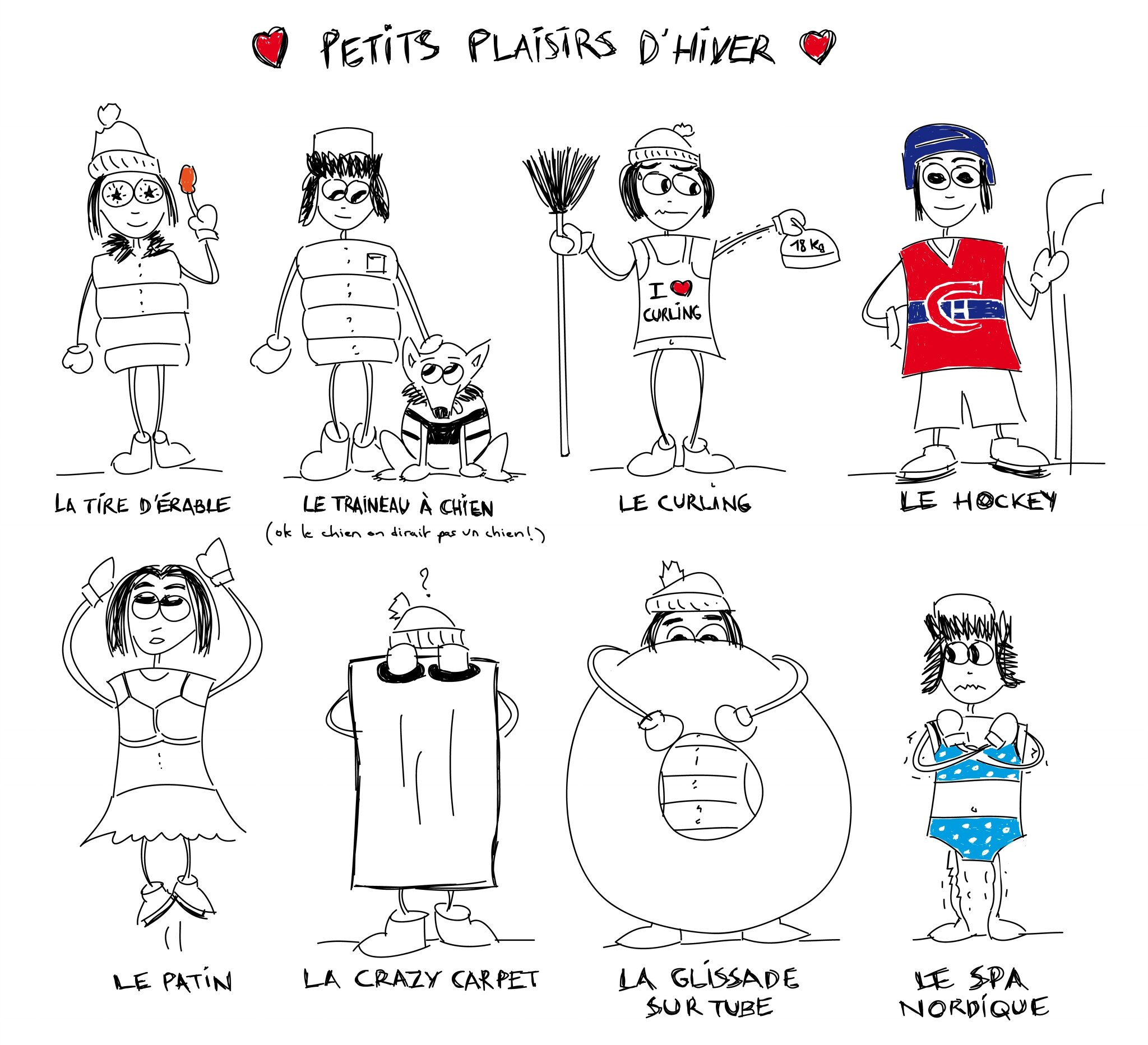 Vive le vent d'hiver!  Le récit en dessins et en images de nos