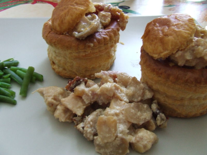 Vol au vent au poulet, champignons et tomates séchées Phanie