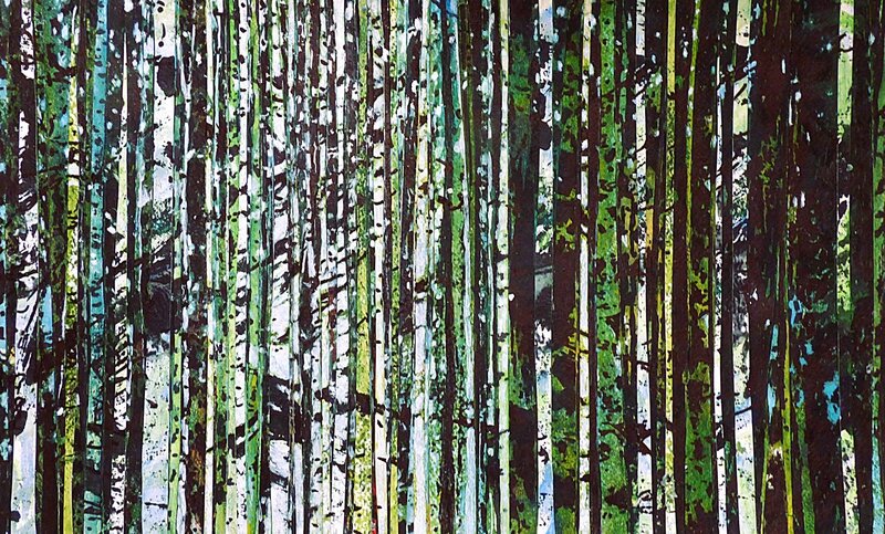 foret 62, techniques mixtes, août 2016, 47 x 30 cm