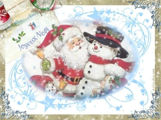 Joyeux Noel - Père Noel et Bonhomme de neige