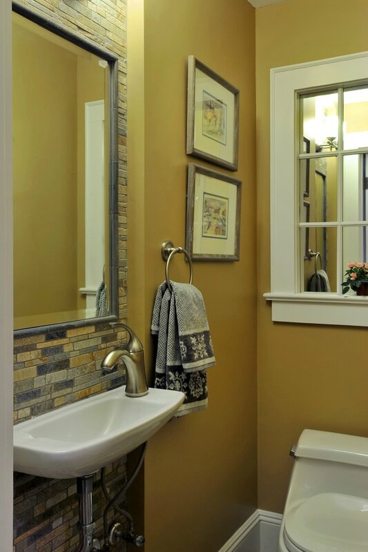 Superb-Window-Pane-Mirror-mode-New-York-Contemporary-Bathroom-Decorating-ideas-with-gold-bathroom-hall-bath-mirror-powder-room-small-bathroom-stone-Tile-yellow-bathroom-