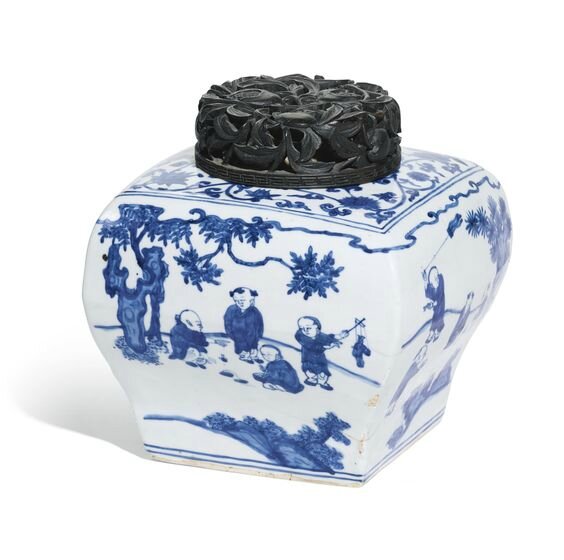 A blue and white ‘boys’ jar, Jiajing mark and period (1522-1566)