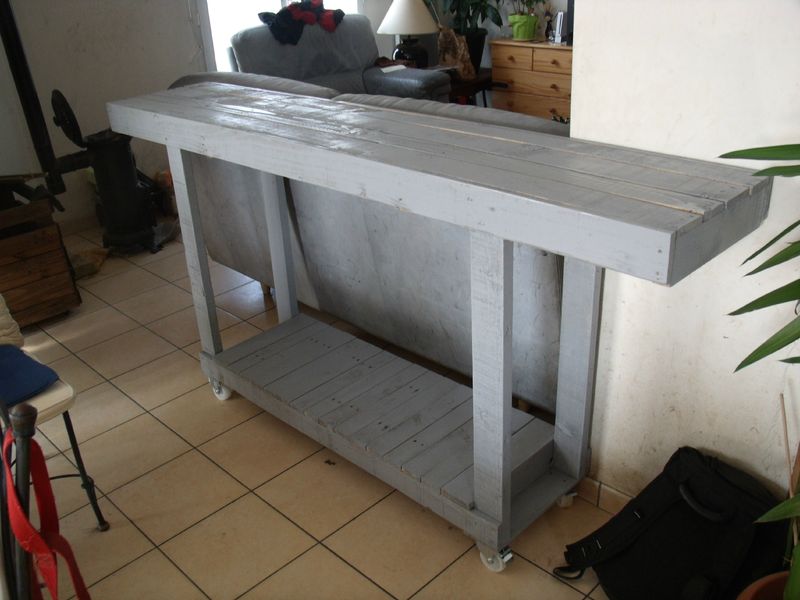 Console sur roulette malm