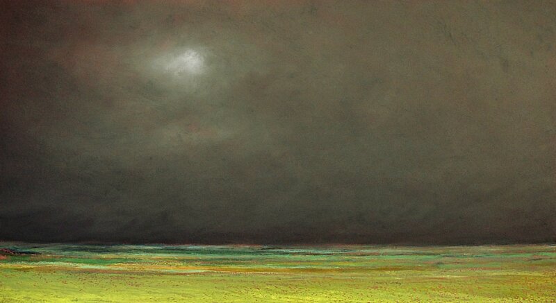 horizon elevation 69 pastel à l'huile juin 2016, 62 x 36 cm