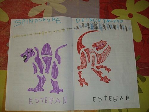 Dessins dinosaures Esteban