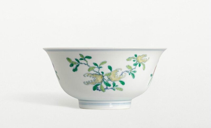 A fineley painted Doucai 'Sanduo' bowl