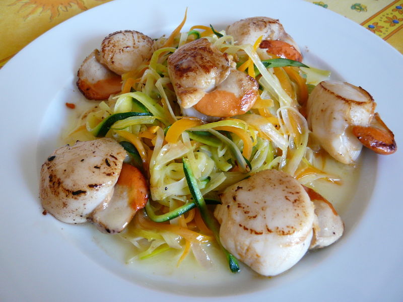 SaintJacques et julienne de légumes au beurre citronné Les plaisirs de ma table