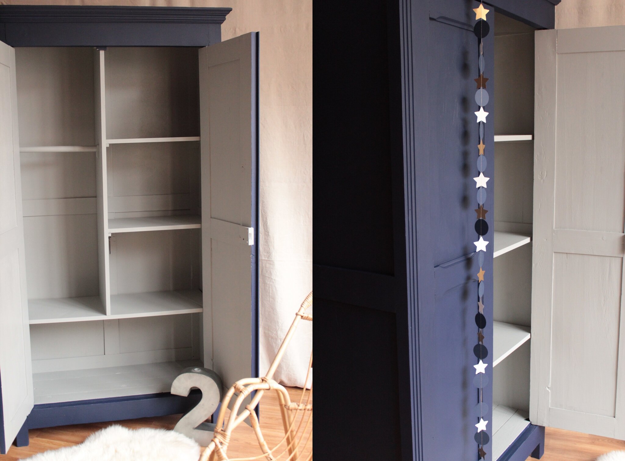 Armoire vintage bleu nuit trendy little