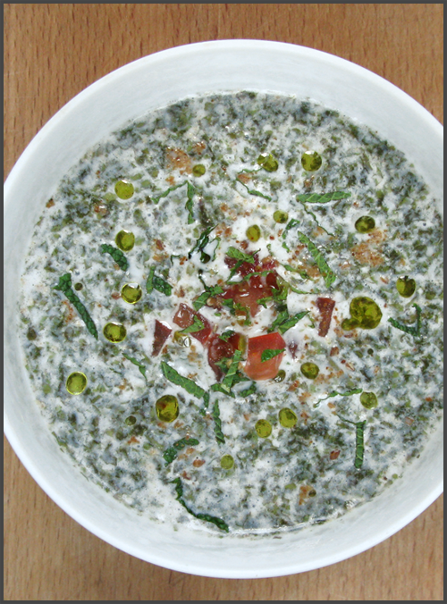 Soupe yaourt algue