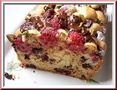 cake amande, framboises et chocolat cake amande, framboises et chocolat
