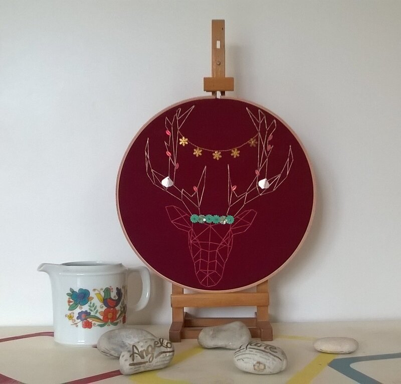 trophée-cerf-fleuri