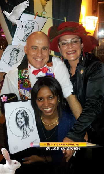 Gilles magicien et Betty caricaturiste