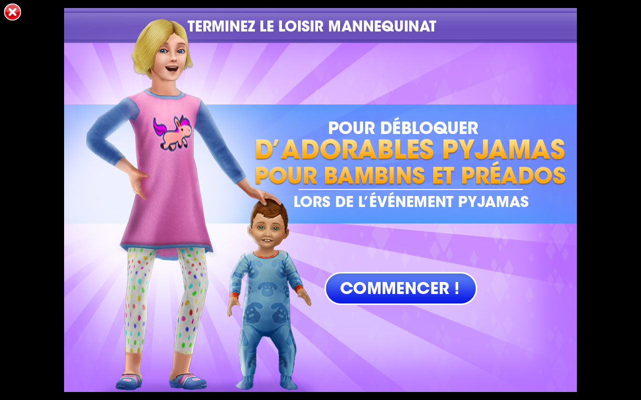 Les sims freeplay Evénement PYJAMAS