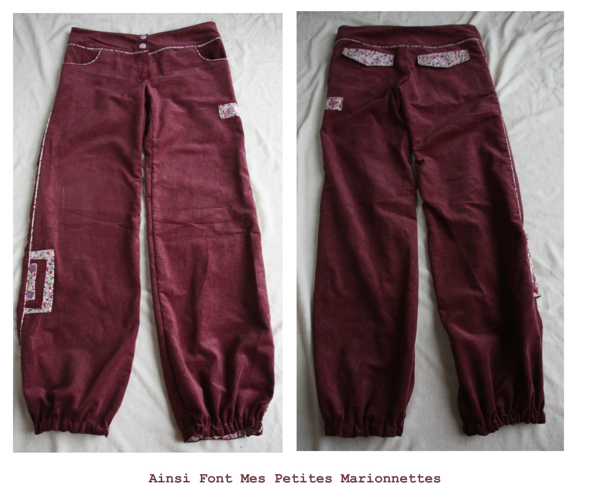 pantalon rose passepoil 2