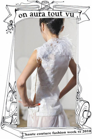 défilé haute couture, ensemble jeu caché de mousseline