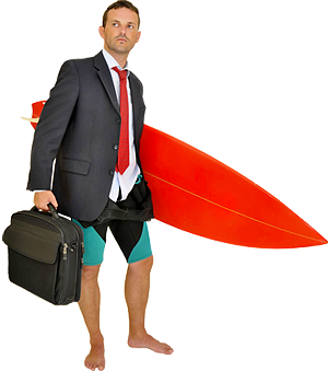 Beachboost-surfer