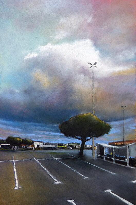 K'nowhere 87, sept 2017, pastel à l'huile, 32 x 48 cm