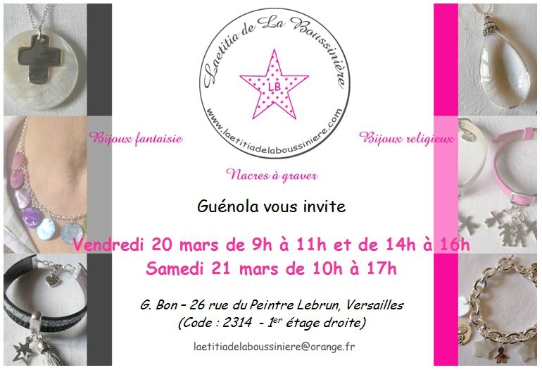 Vente Laetitia de La Boussinière - Bijoux chez Guénola Bon à Versailles