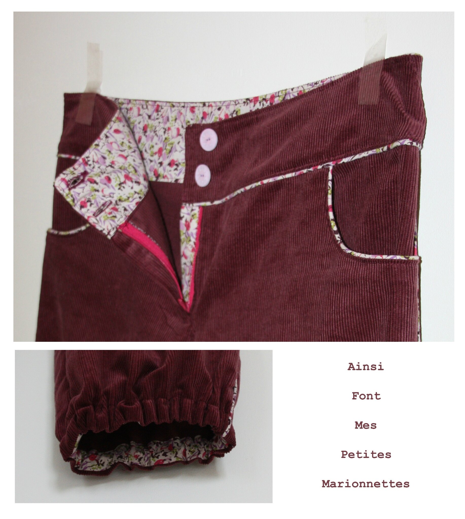 pantalon rose passepoil 6