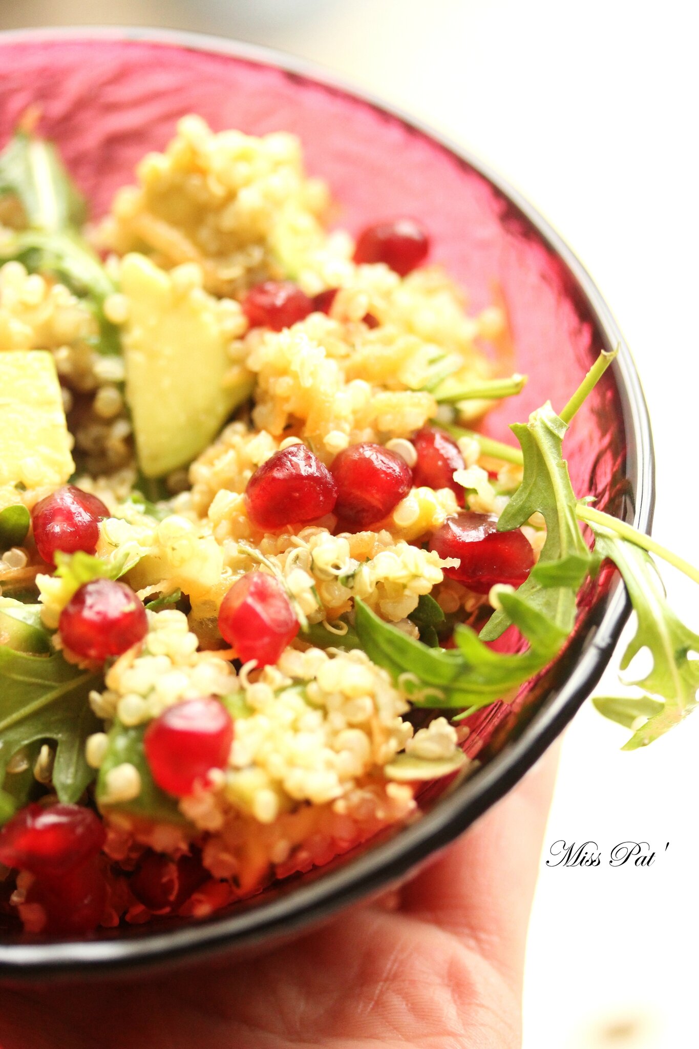 Salade colorée quinoa grenade La cuisine bio de Miss Pat