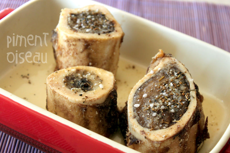 Os à moelle au gros sel Piment oiseau