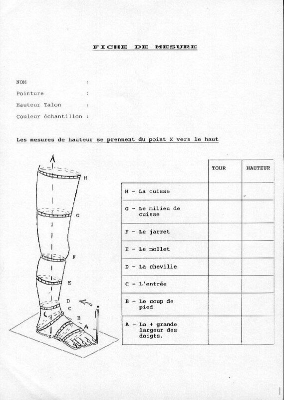 mesures chaussures