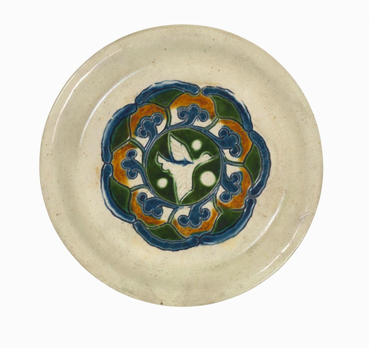 green ceramic plate whit persian writing for love