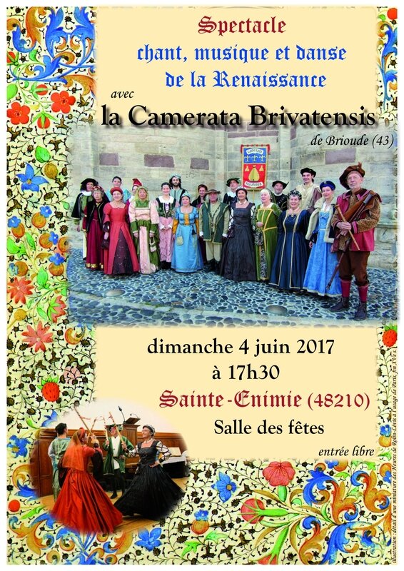 affiche spectacle Renaissance Camerata Sainte-Enimie 4 juin 2017