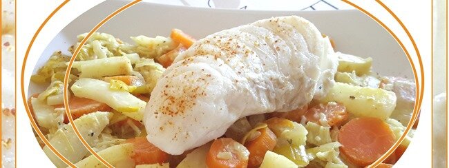 dos de cabillaud sur légumes fondants crémés dos de cabillaud sur légumes fondants crémés