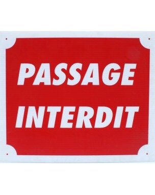 707800 pancarte passage interdit