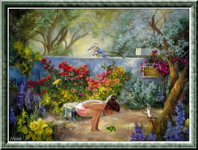 la petite fille et la grenouille