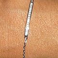 c) Argent massif et zirconium Barrette / Silver and zirconium
