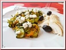 salade de courgettes à la menthe, piment rouge et féta salade de courgettes à la menthe, piment rouge et féta