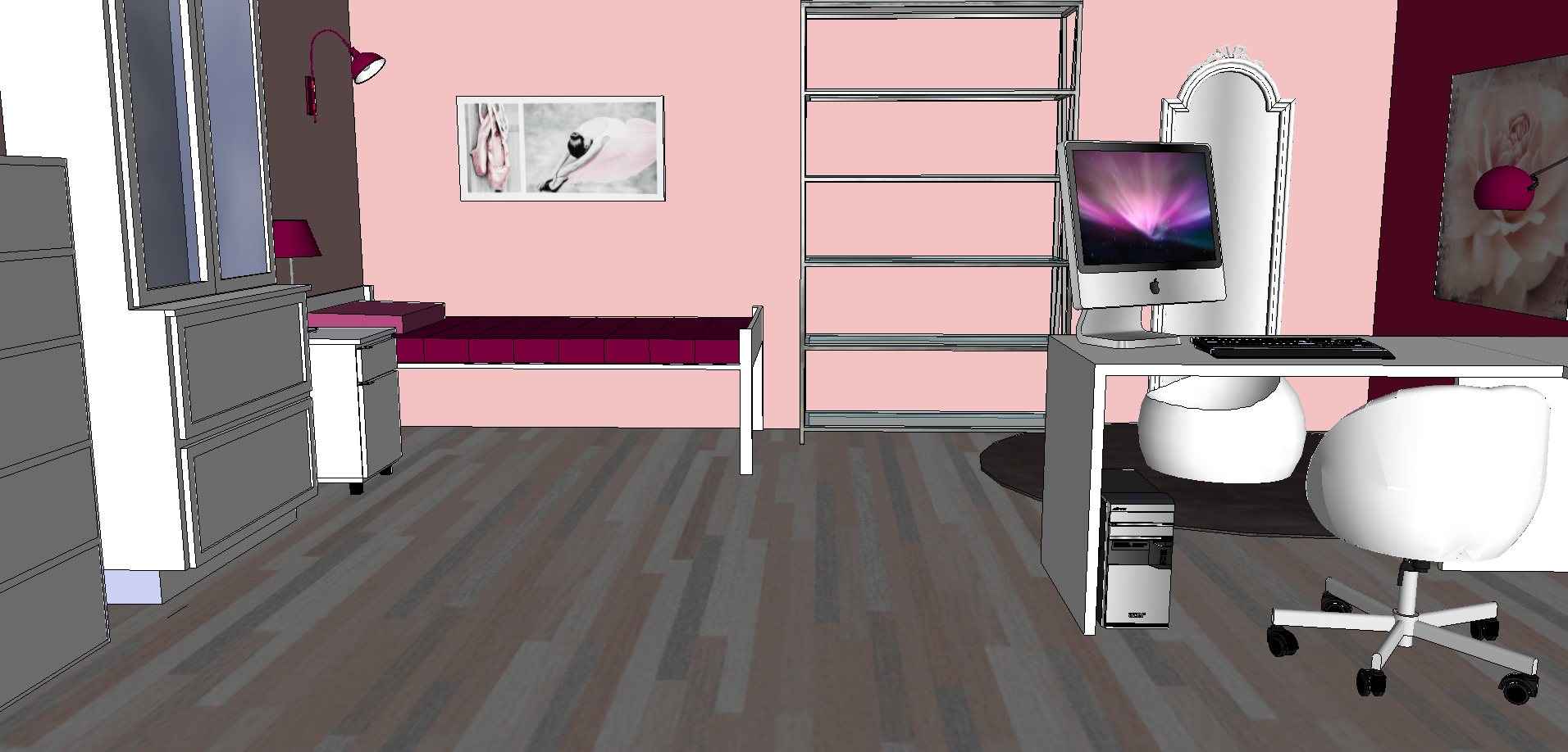 Chambre n°8 rose et blanche. onandylong