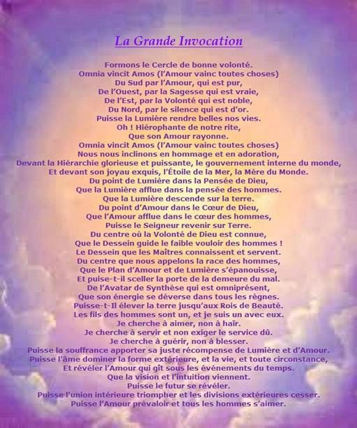 LA GRANDE INVOCATION LUMIERE DIVINE ET ARTISANS DE LUMIERE LA GRANDE INVOCATION LUMIERE DIVINE ET ARTISANS DE LUMIERE