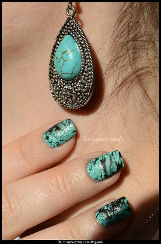 Pierre précieuse turquoise - Instants Créatifs_Nail Art