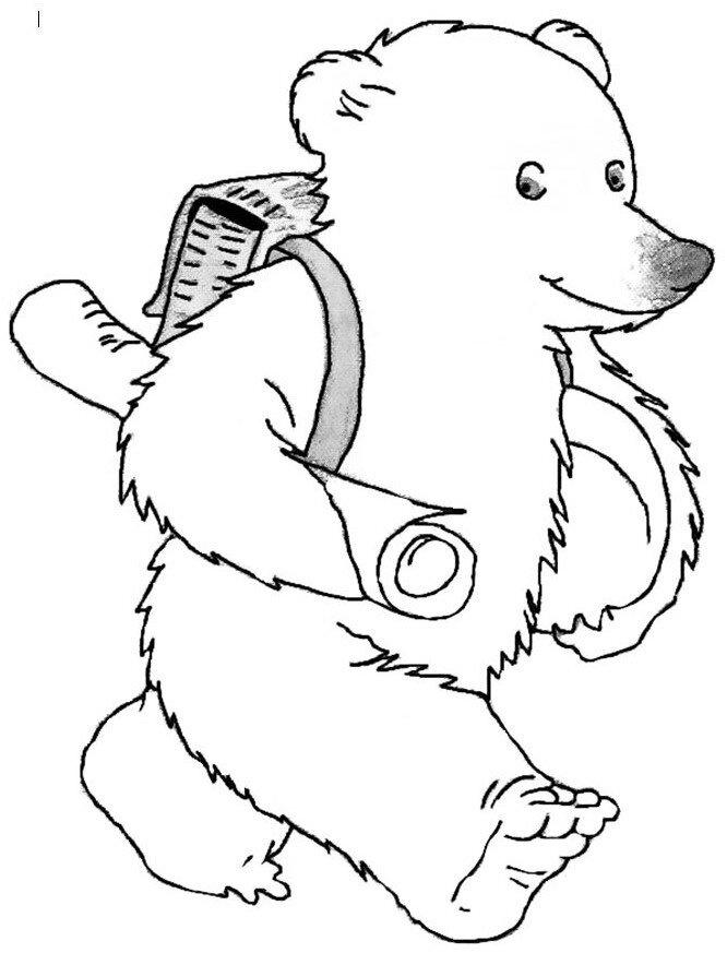 Coloriage Calinours Va A L Ecole