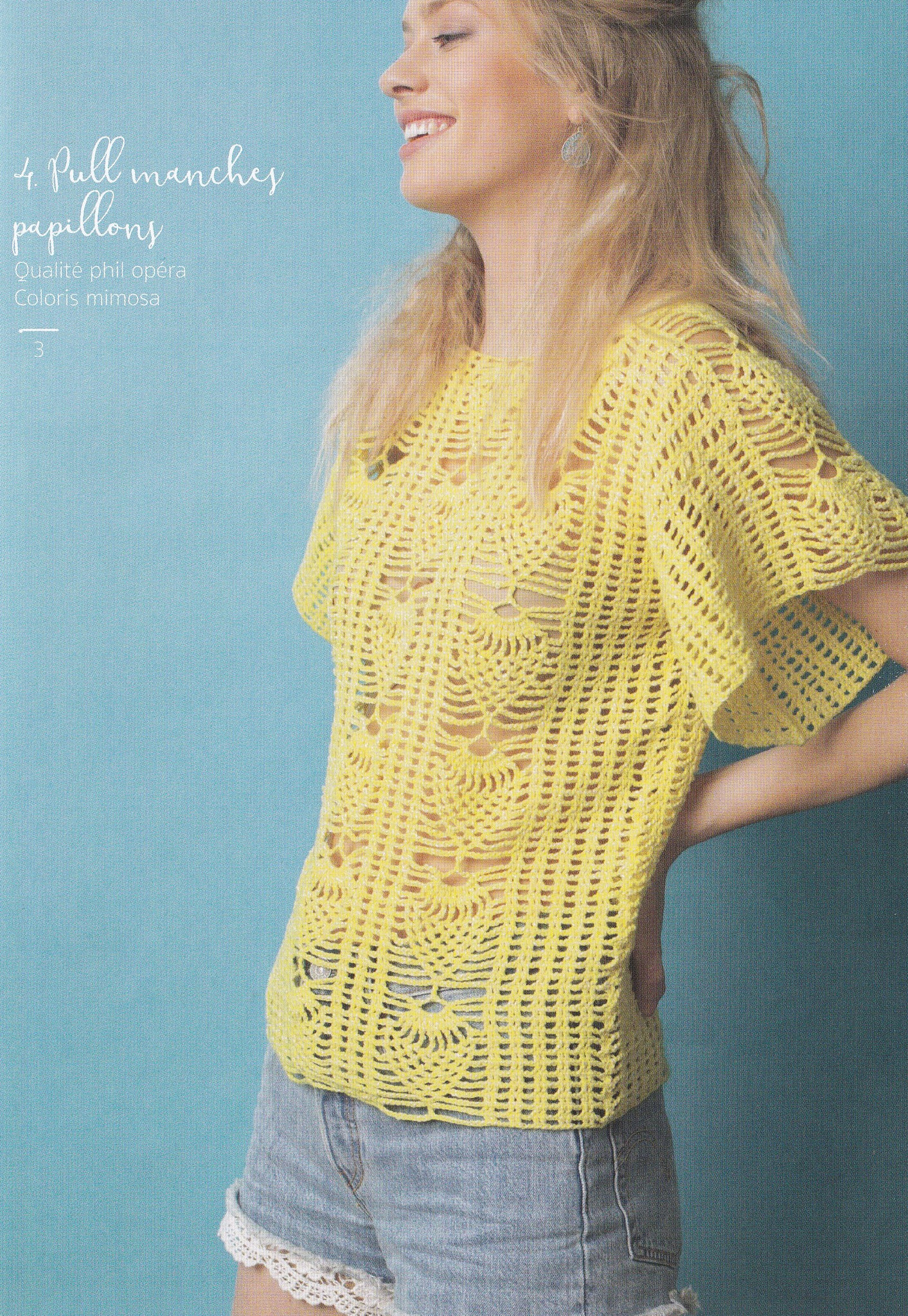 Pull Femme Au Crochet Phil Op Ra Roses Et Ses Laines