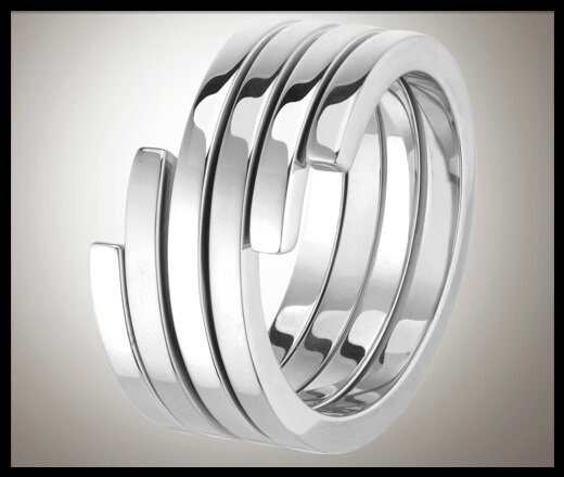 bague or blanc spirale bague or blanc spirale