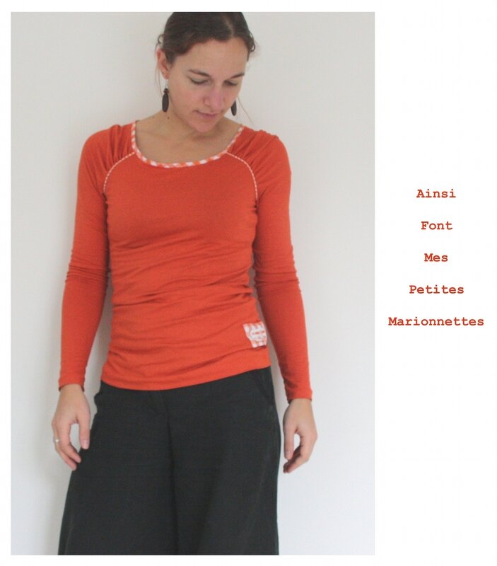 tee shirt fronce orange 4