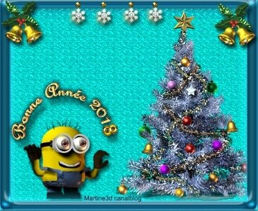 026-minion-bonne-année-2018-sapin-blanc