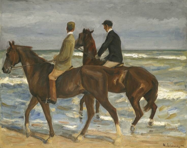 Max Liebermann, Zwei Reiter am Strand nach links (Two Riders on a Beach), 1901