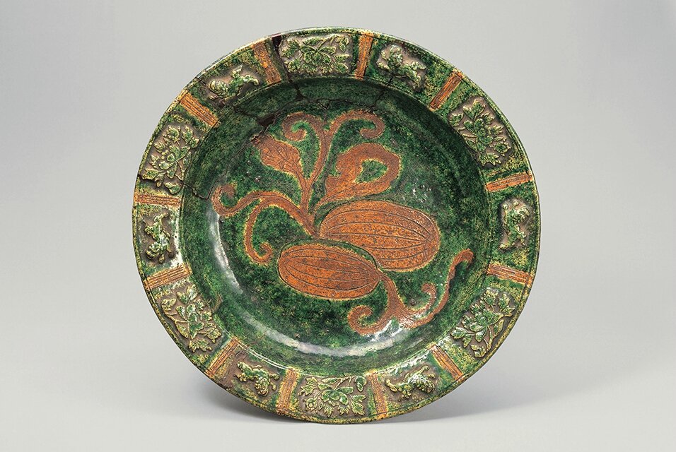 Chōjirō (Raku I), Japan, died 1589, Shallow Bowl with Melon Design, 16th century, Raku ware