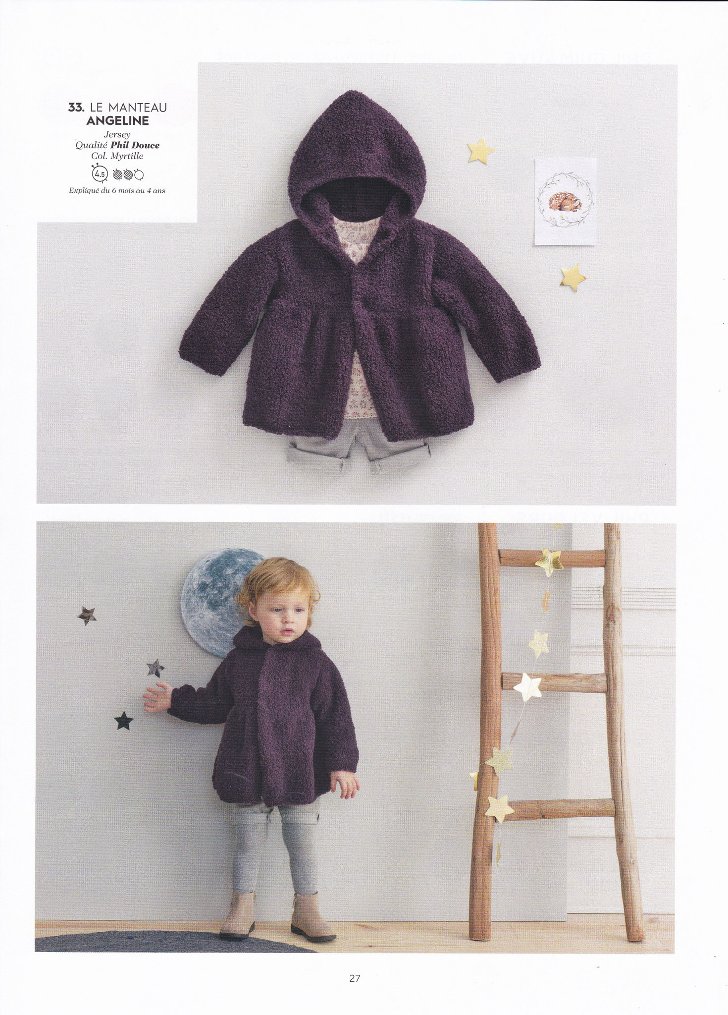 Manteau petit enfant Angéline Phil Douce Perles Roses