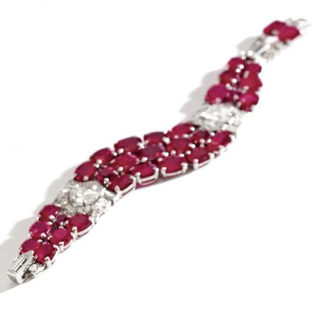 cartier diamond ruby bracelet