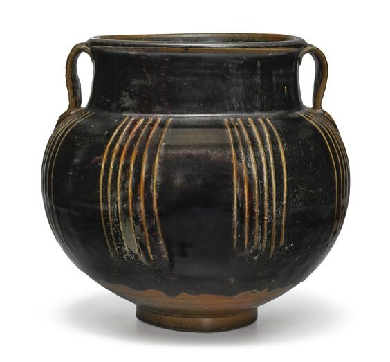 A large black-glazed ribbed jar, Northern Song-Jin dynasty